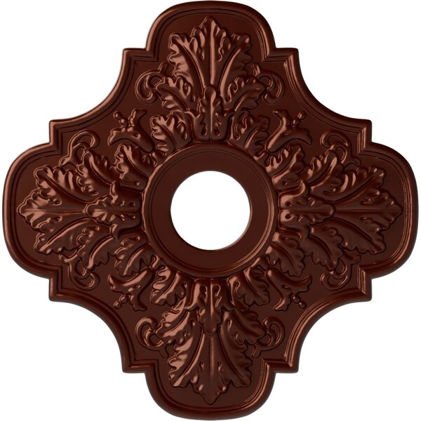 Ekena Millwork Peralta Ceiling Medallion (Fits Canopies up to 4 5/8"), 17 3/4"OD x 3 1/8"ID x 1"P, Antique Copper CM17PEACS - main